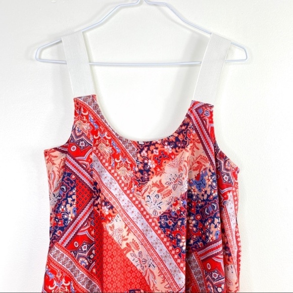 Asos Floral with Paisley Print Red Drape Midi Dress in Red - Picture 4 of 8